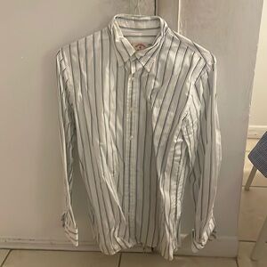 Brooks Brothers Collared Shirt (Blue and White Striped)